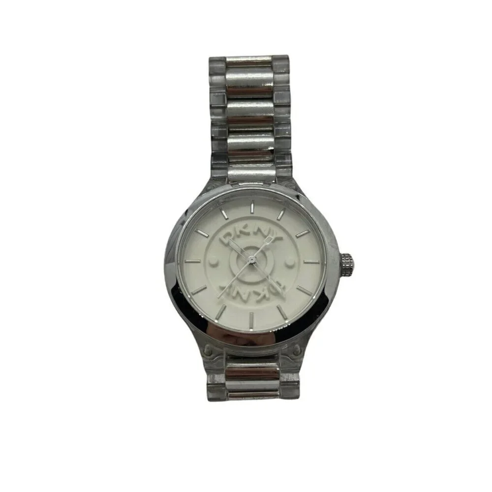 DKNY Two-Tone White Stainless Steel / Plastic Bracelet 50m Ladies Watch NY8167